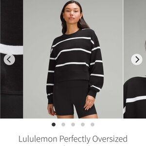 Lululemon Perfectly Oversized Cropped Crew Striped